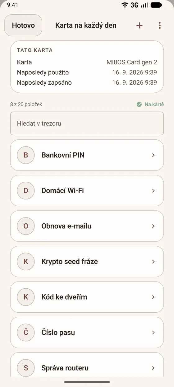 Android: Procházejte tajemství uložená na vaší kartě