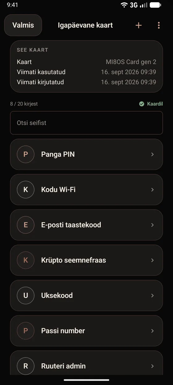 Android: Sirvi oma kaardile salvestatud saladusi