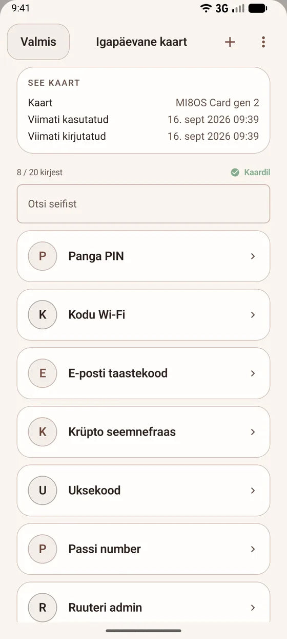Android: Sirvi oma kaardile salvestatud saladusi