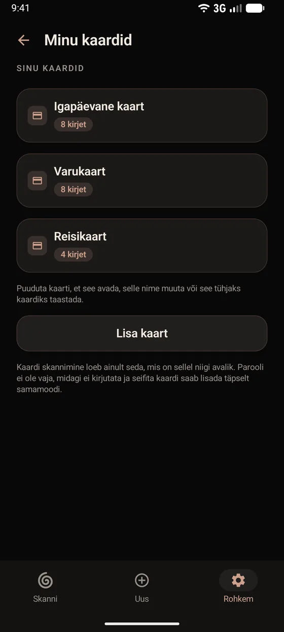 Android: Hoia oma hoiukaarte alati silme ees