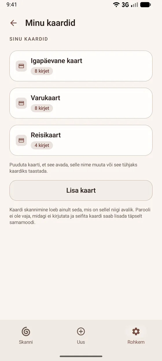 Android: Hoia oma hoiukaarte alati silme ees