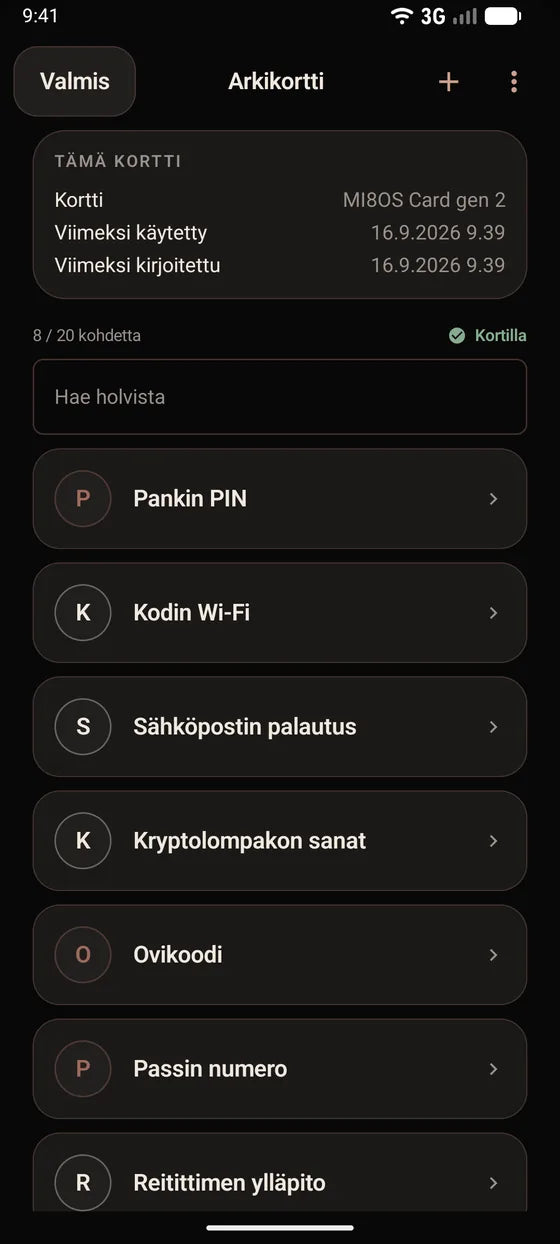 Android: Selaa kortillesi tallennettuja salaisuuksia helposti