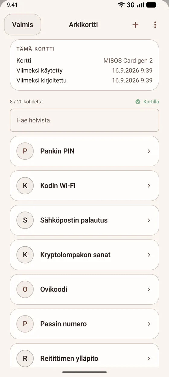 Android: Selaa kortillesi tallennettuja salaisuuksia helposti
