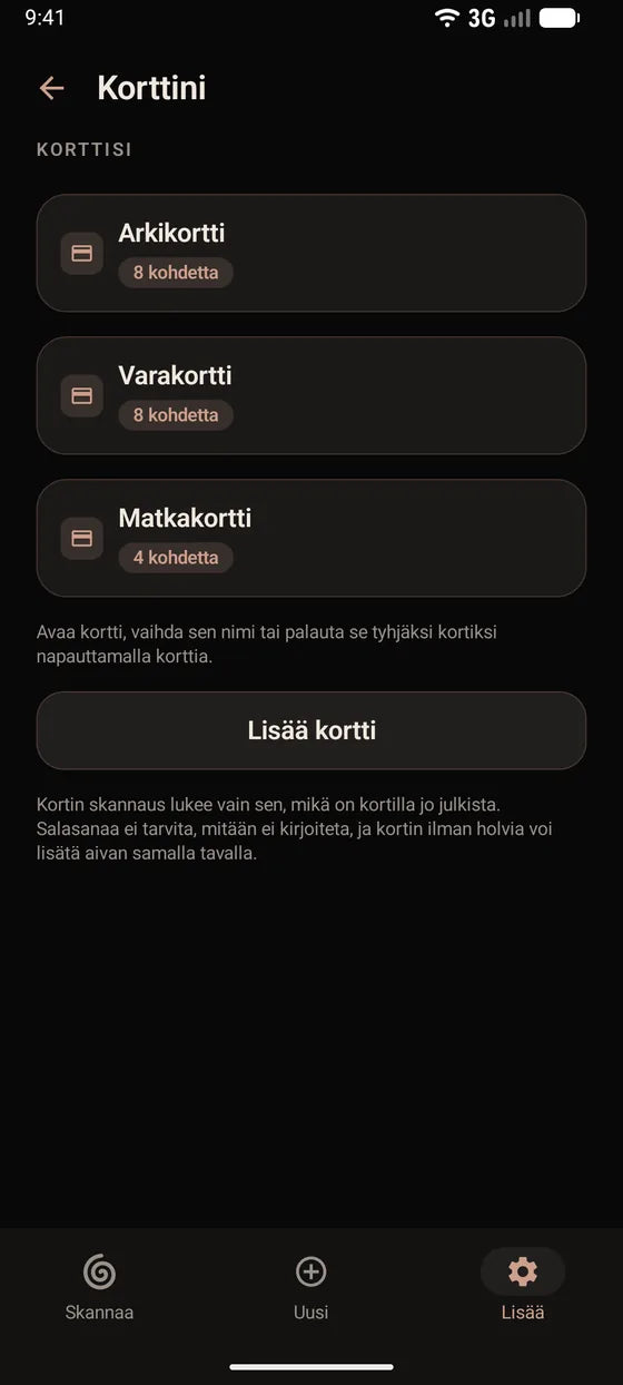 Android: Pidä kaikki holvikorttisi helposti näkyvillä