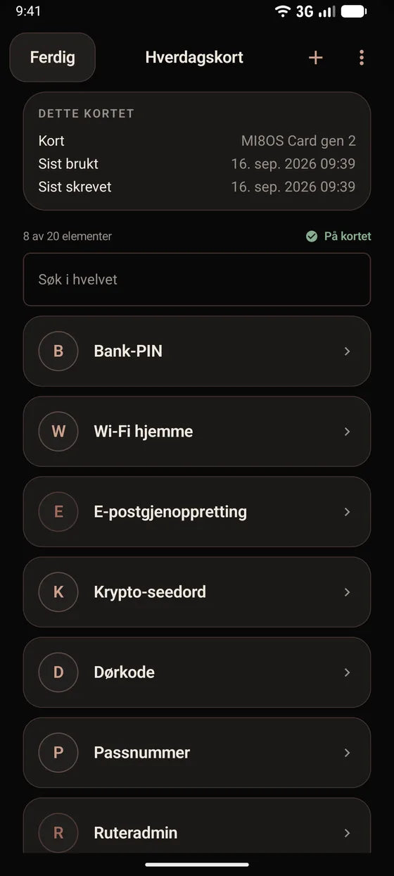Android: Bla gjennom hemmelighetene på kortet ditt