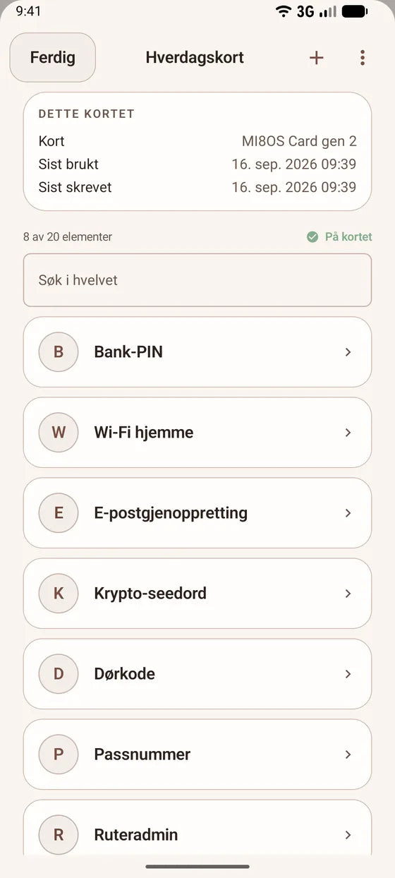 Android: Bla gjennom hemmelighetene på kortet ditt