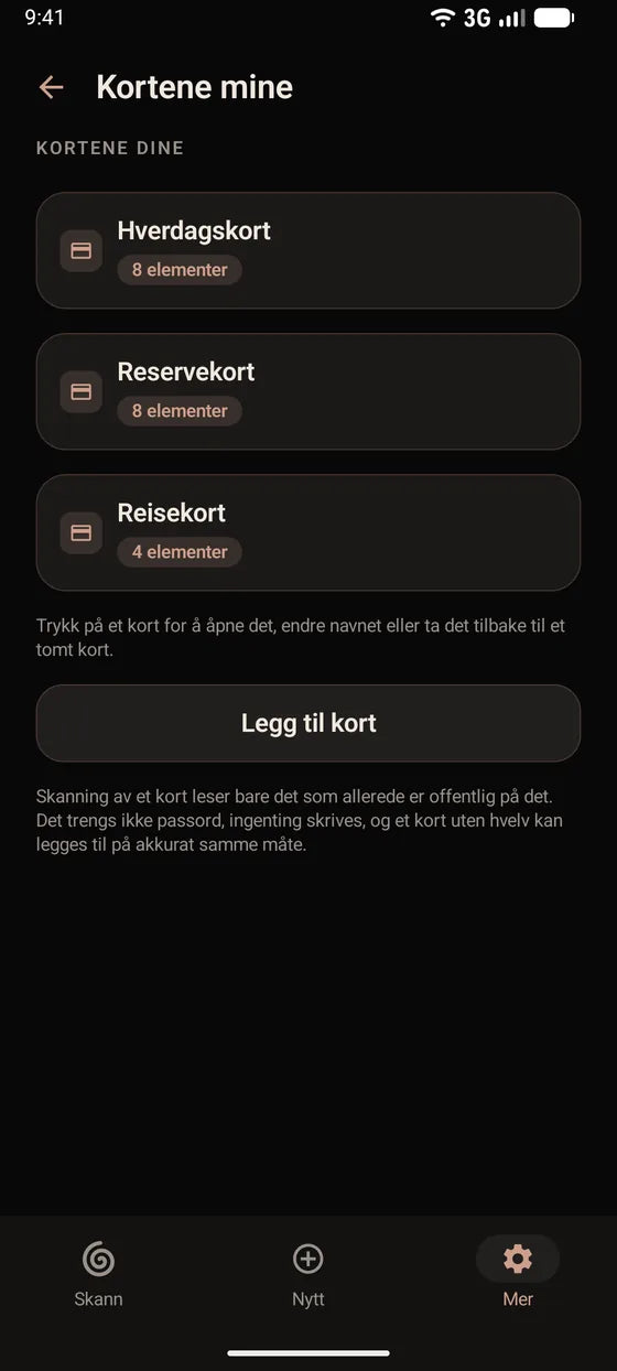 Android: Hold oversikt over alle hvelvkortene dine