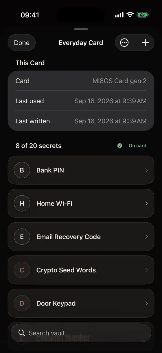 iOS: Find every secret on your card