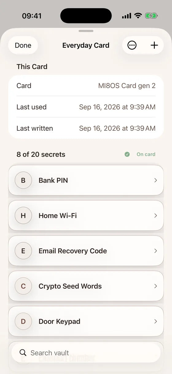 iOS: Find every secret on your card