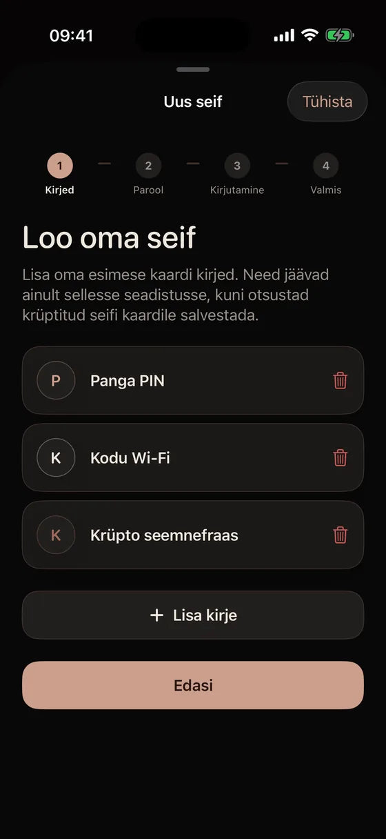 iOS: Loo hoidla oma oluliste andmete jaoks