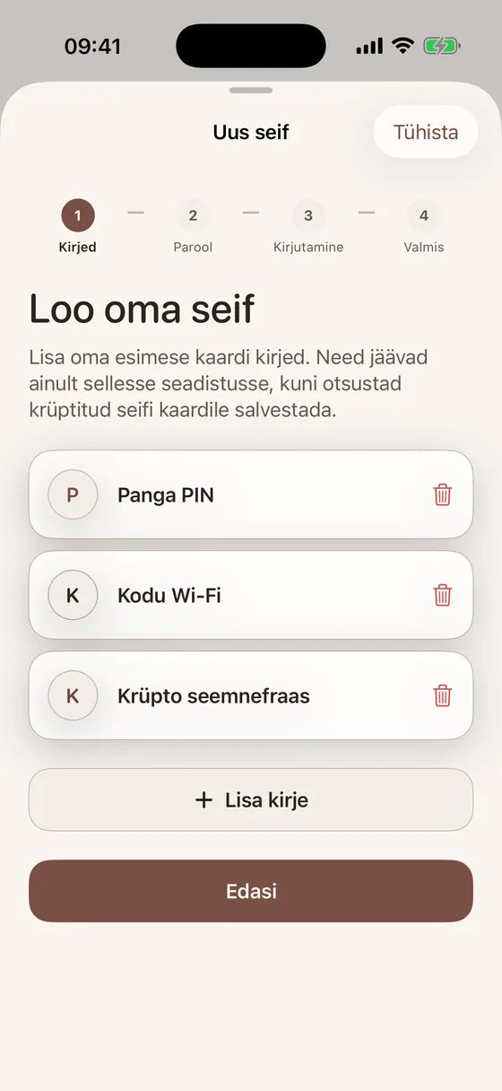 iOS: Loo hoidla oma oluliste andmete jaoks