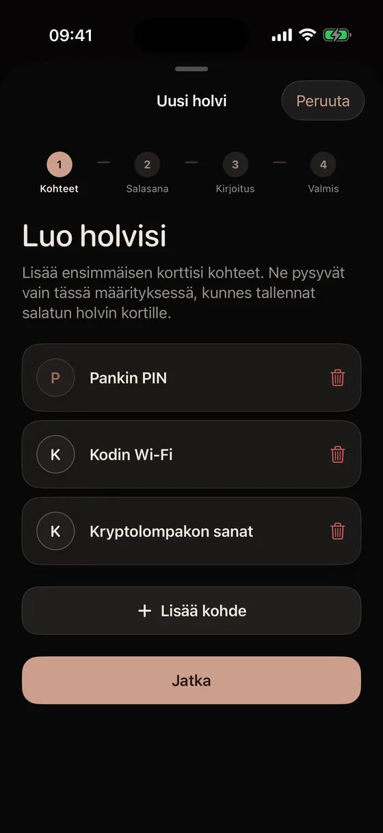iOS: Luo holvi tärkeimpiä tietojasi varten