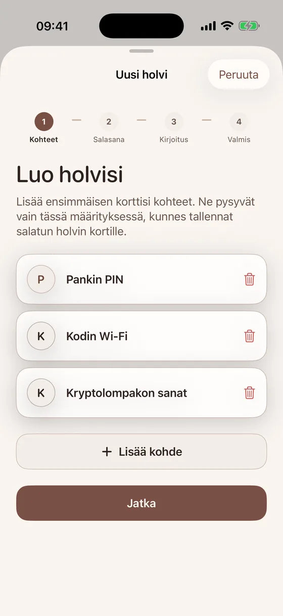 iOS: Luo holvi tärkeimpiä tietojasi varten