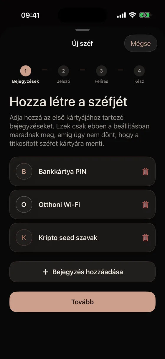 iOS: Hozzon létre tárolót fontos adataihoz