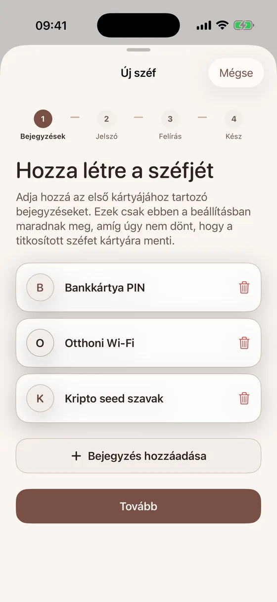 iOS: Hozzon létre tárolót fontos adataihoz