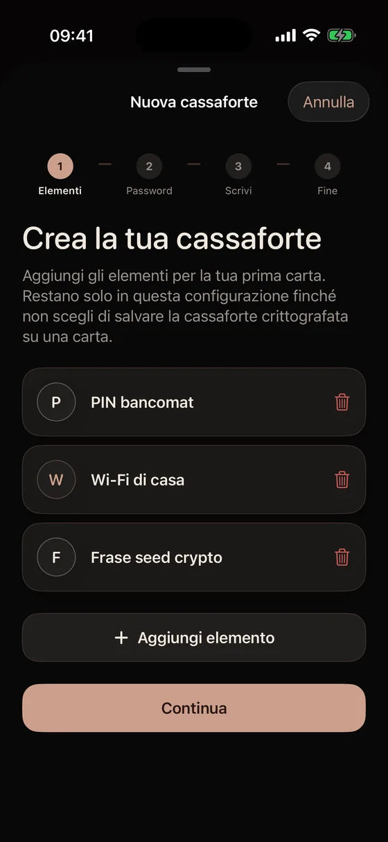 iOS: Crea una cassaforte per i dati essenziali
