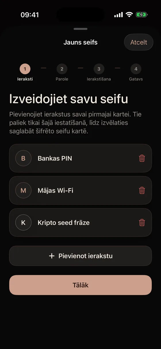 iOS: Izveido glabātavu saviem svarīgākajiem datiem