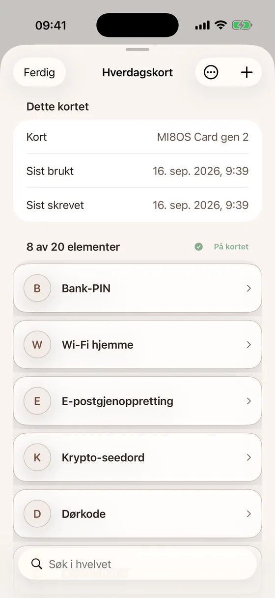 iOS: Finn hver hemmelighet på kortet ditt