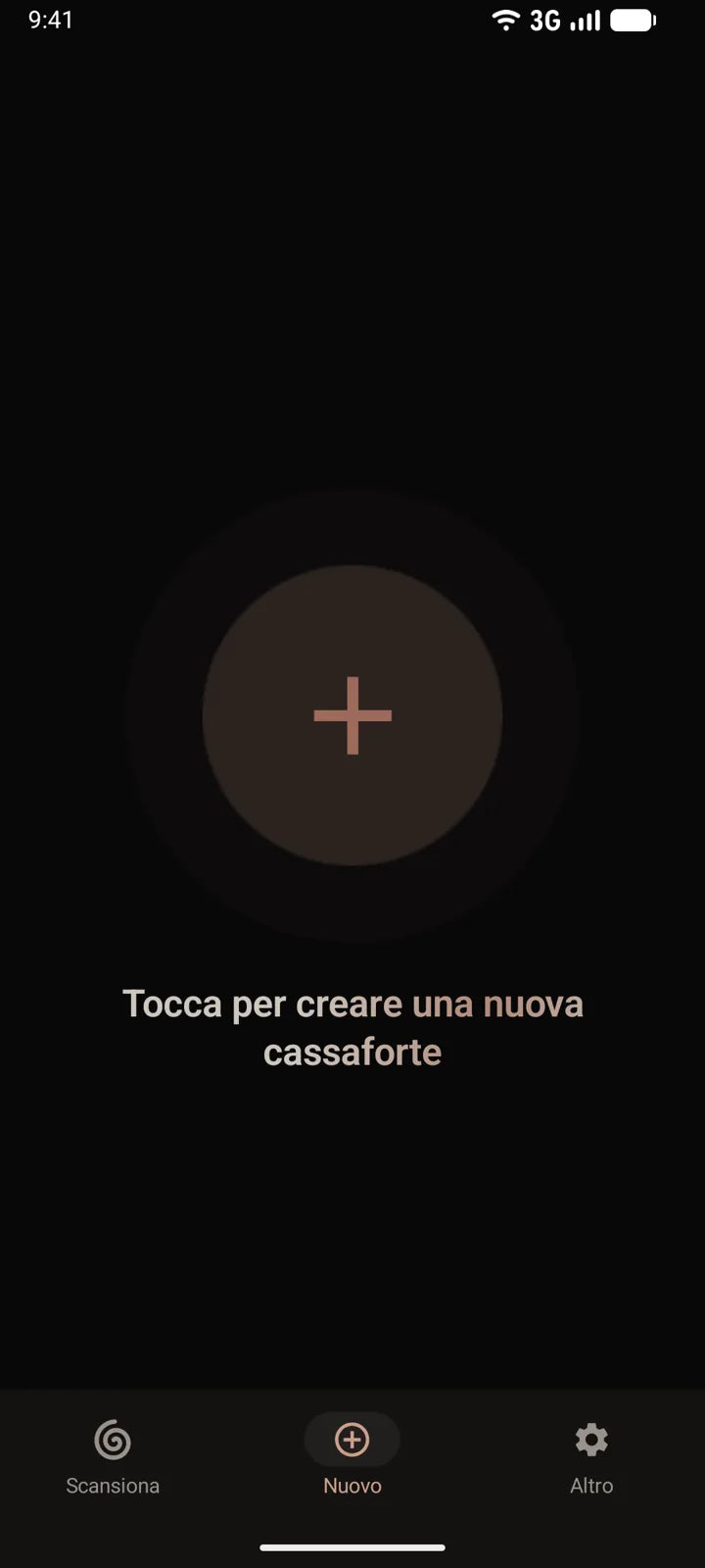 L’app MI8OS su Android, creazione di una nuova cassaforte