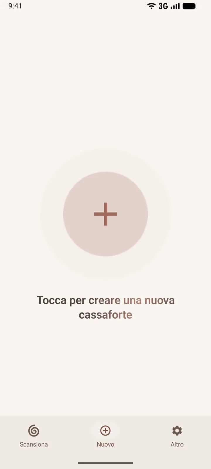 L’app MI8OS su Android, creazione di una nuova cassaforte
