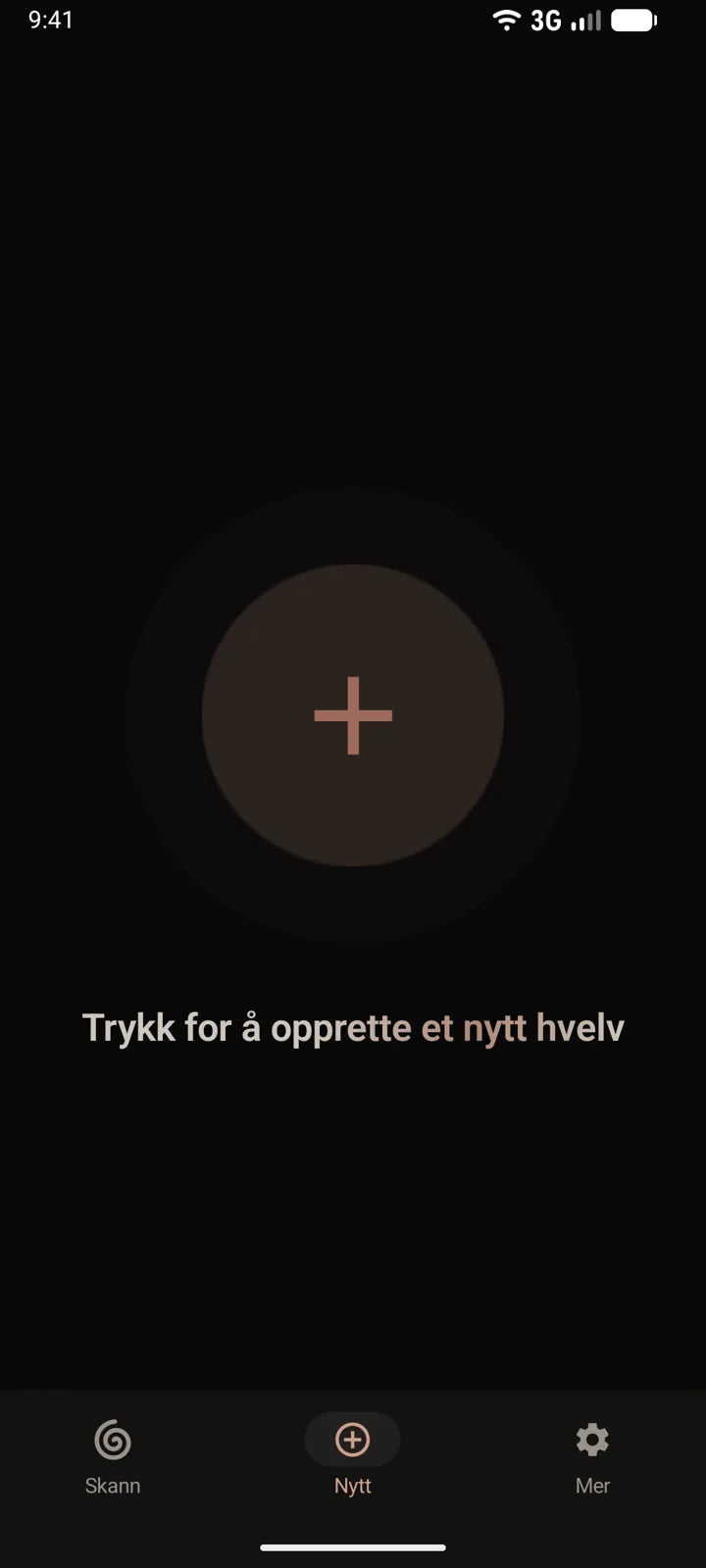 MI8OS-appen på Android når et nytt hvelv opprettes