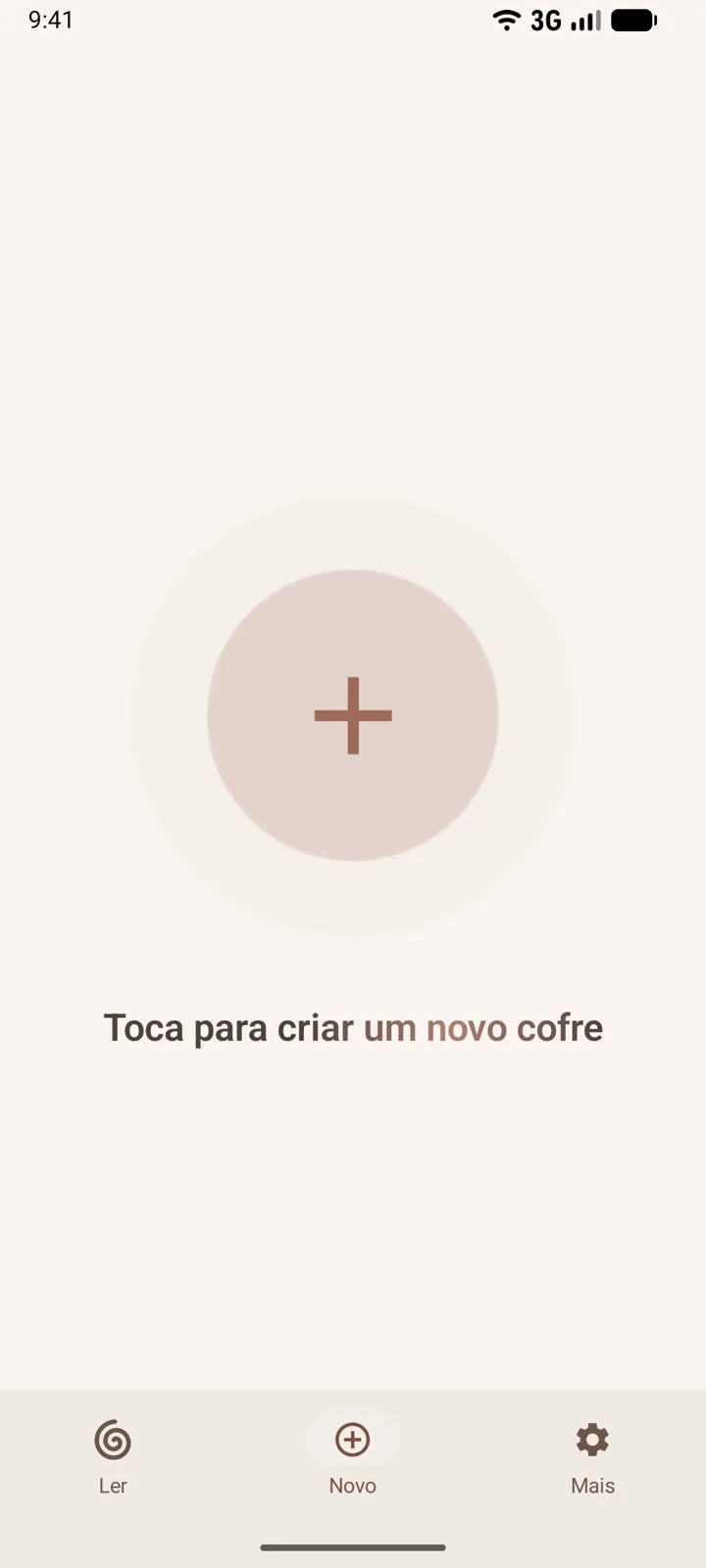 A app MI8OS no Android, a criar um novo cofre