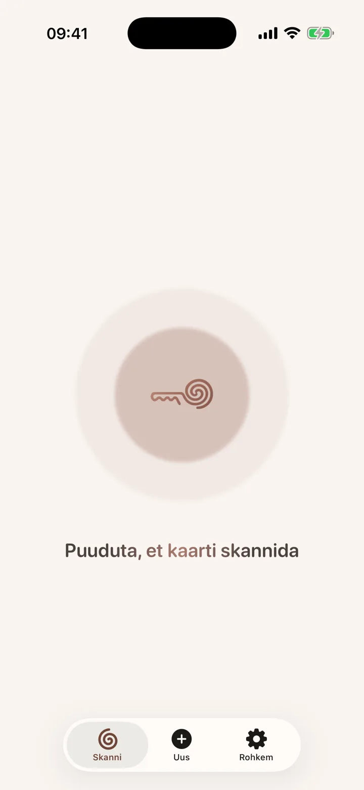 MI8OS-i rakendus iPhone’is, valmis MI8OS Cardi skannima